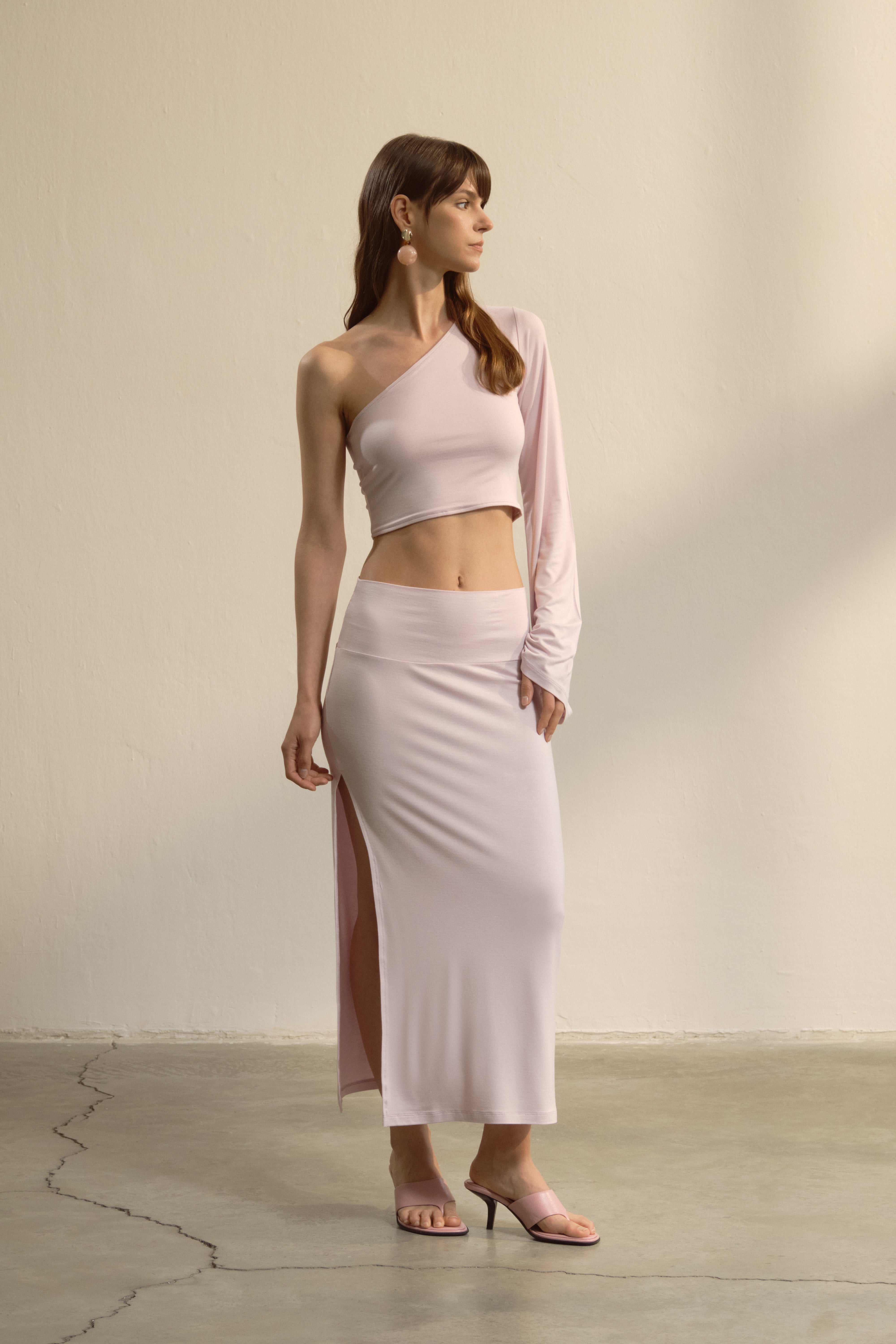 Elya Tek Kollu Crop Top