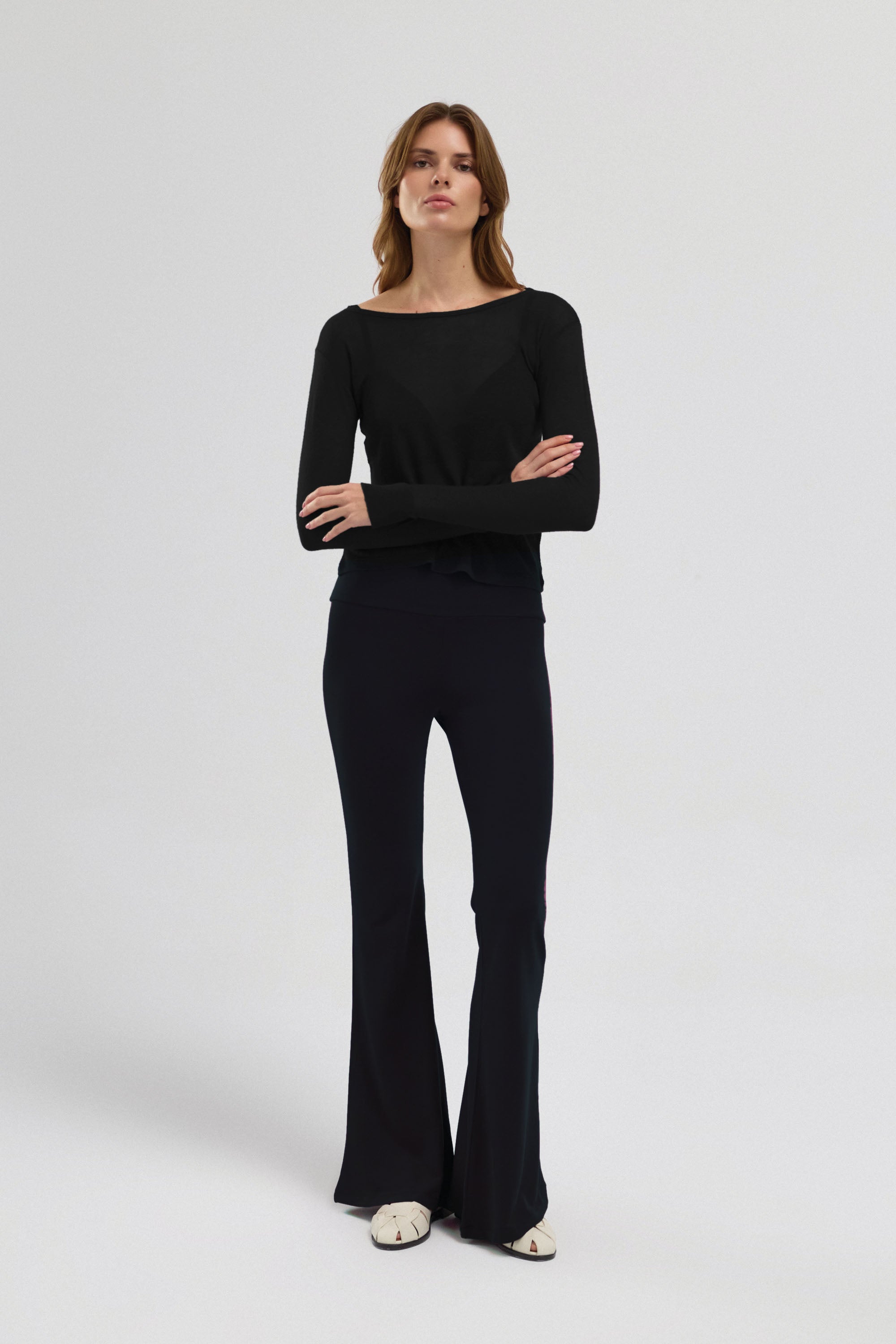 Mula Keten Karışımlı Transparan Top