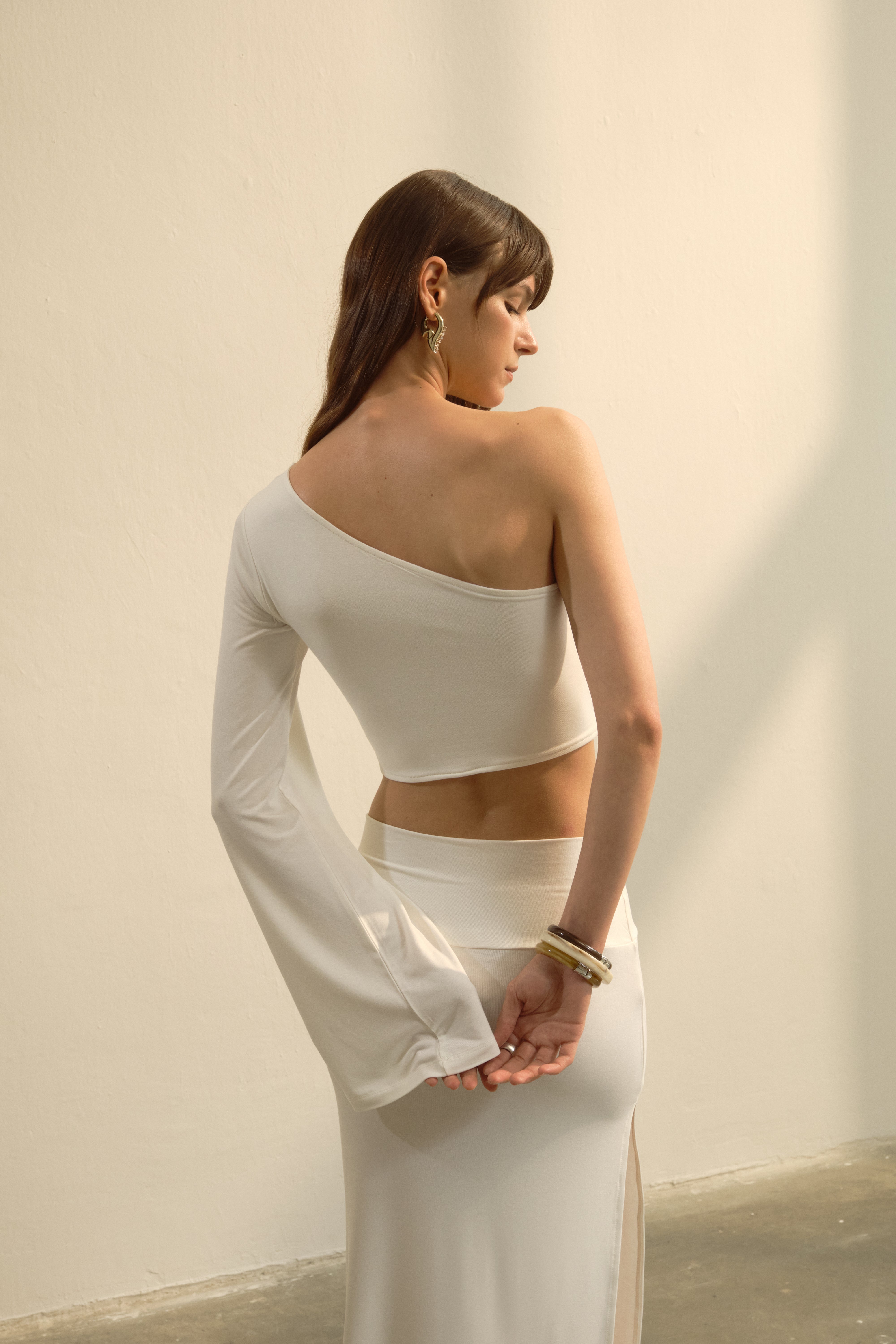 Elya Tek Kollu Crop Top