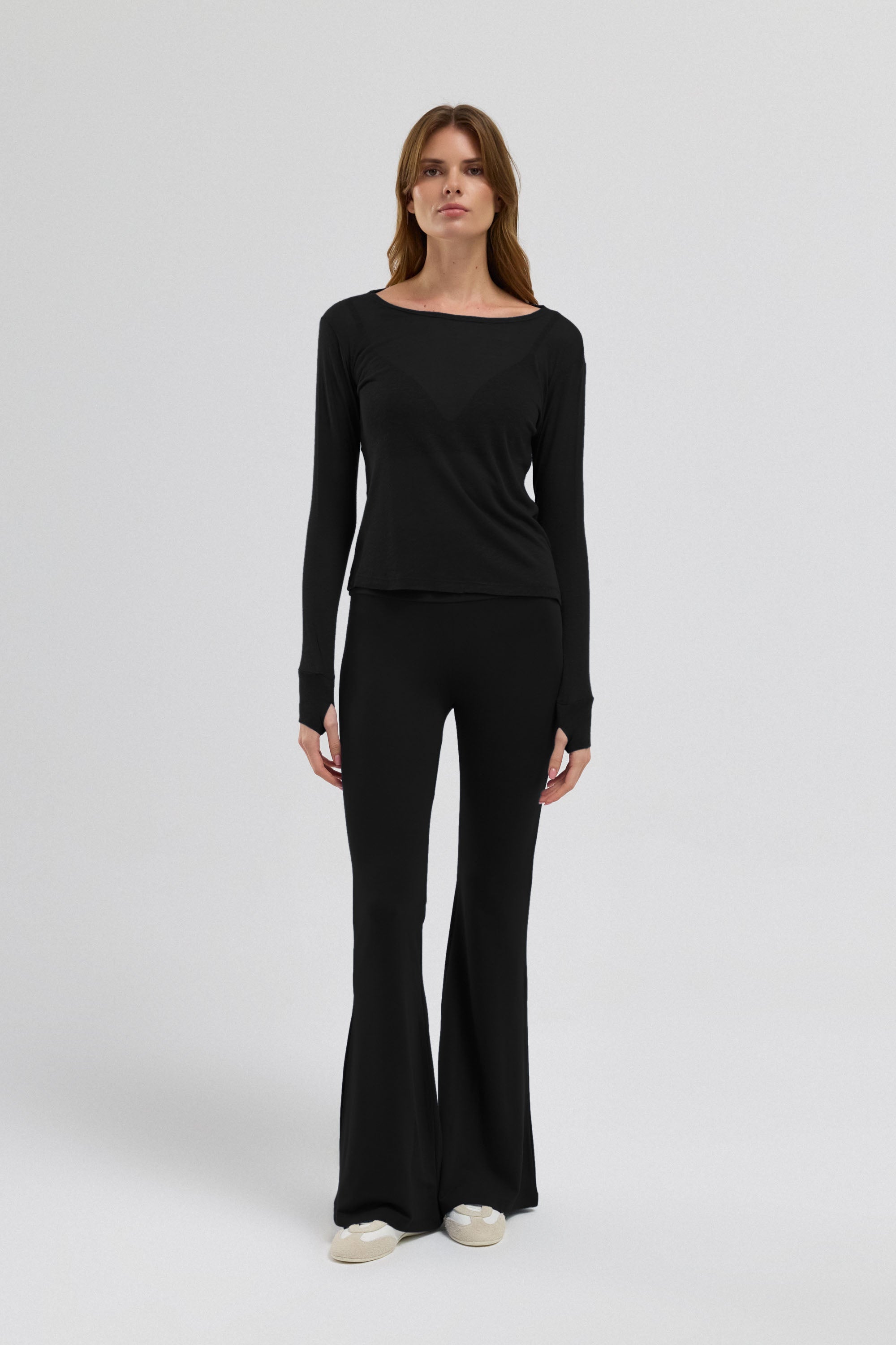 Mula Keten Karışımlı Transparan Top