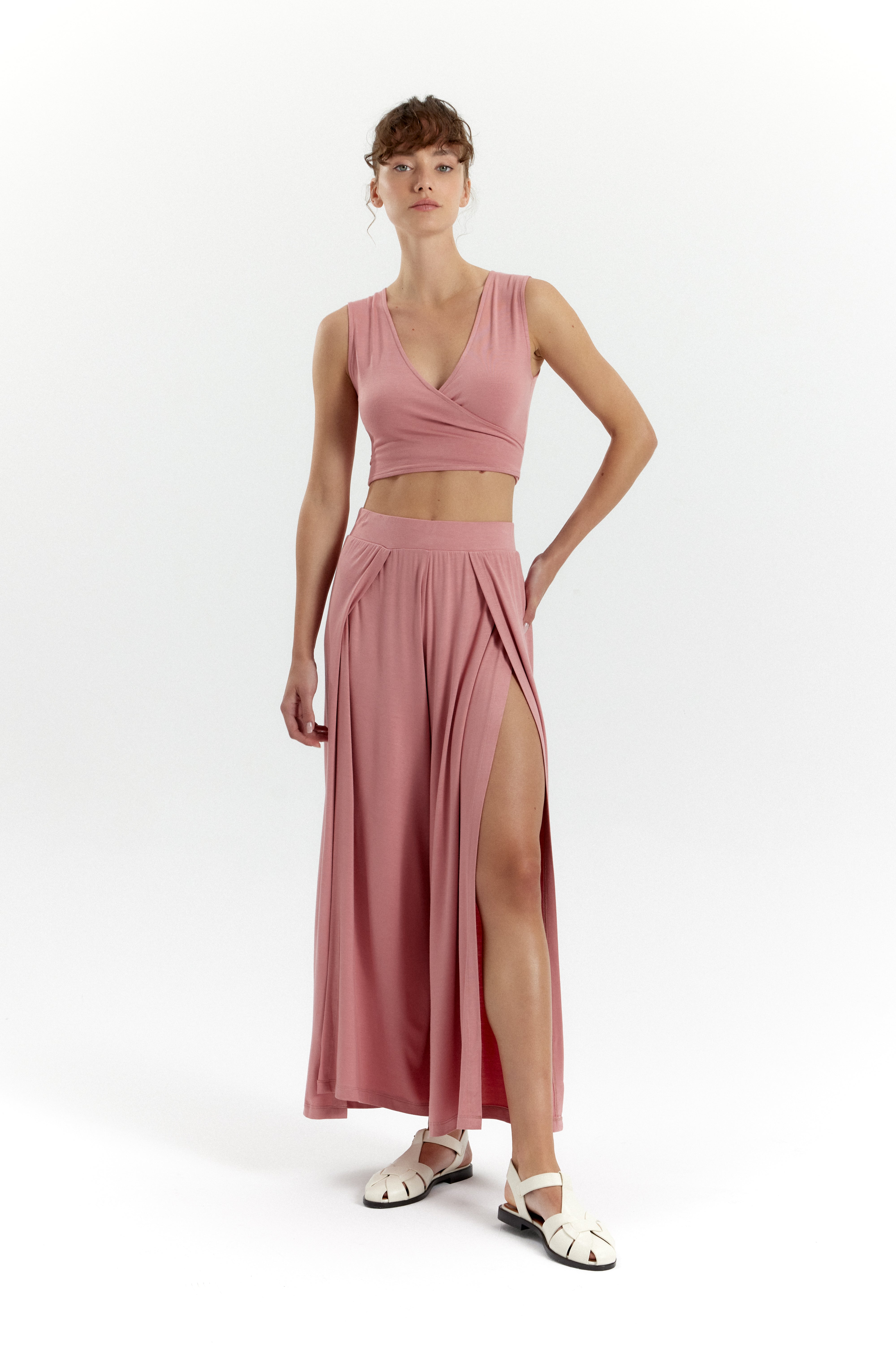 Soft Skin Touch Aera Yırtmaçlı Pantolon