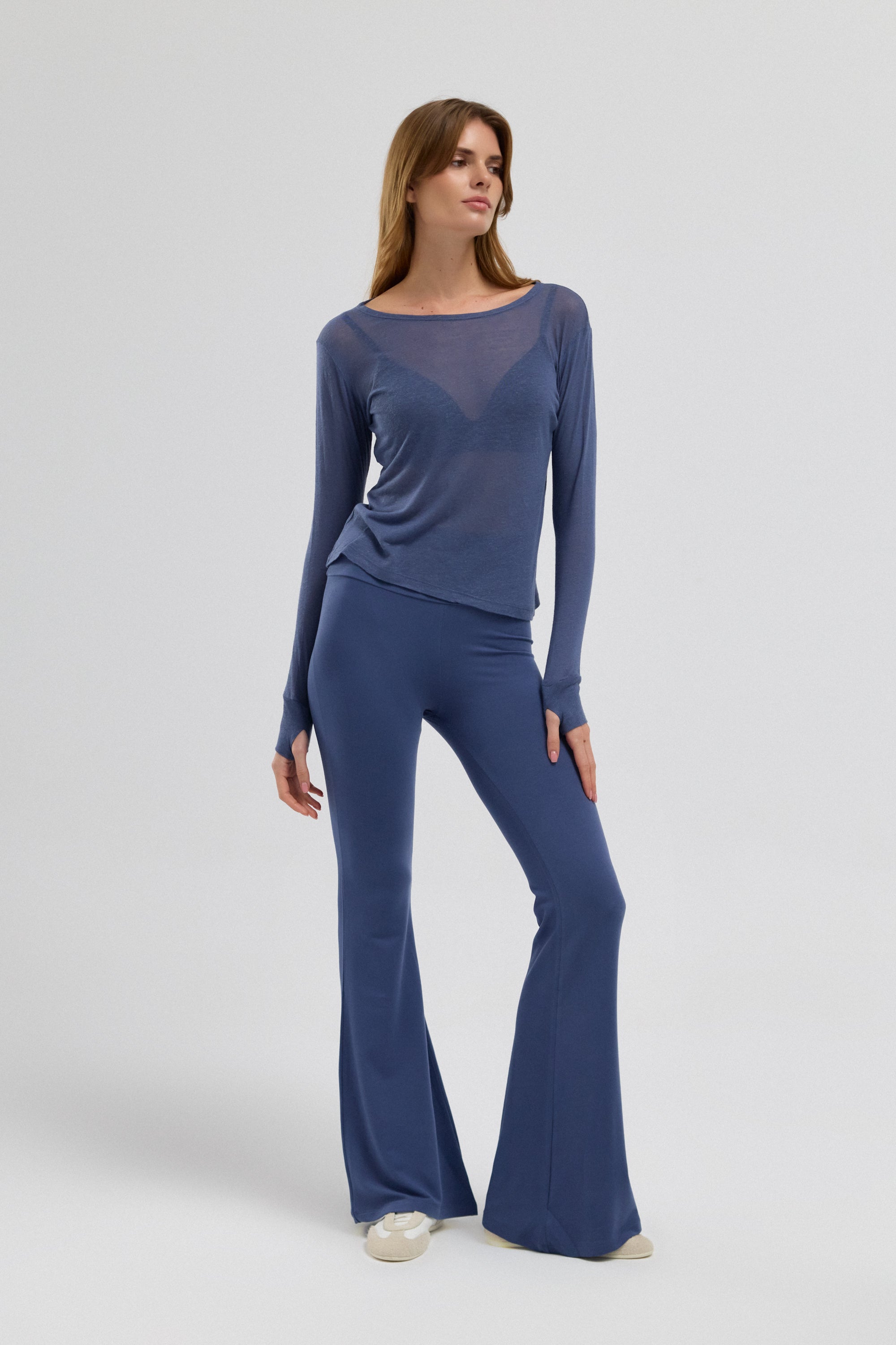 Mula Keten Karışımlı Transparan Top