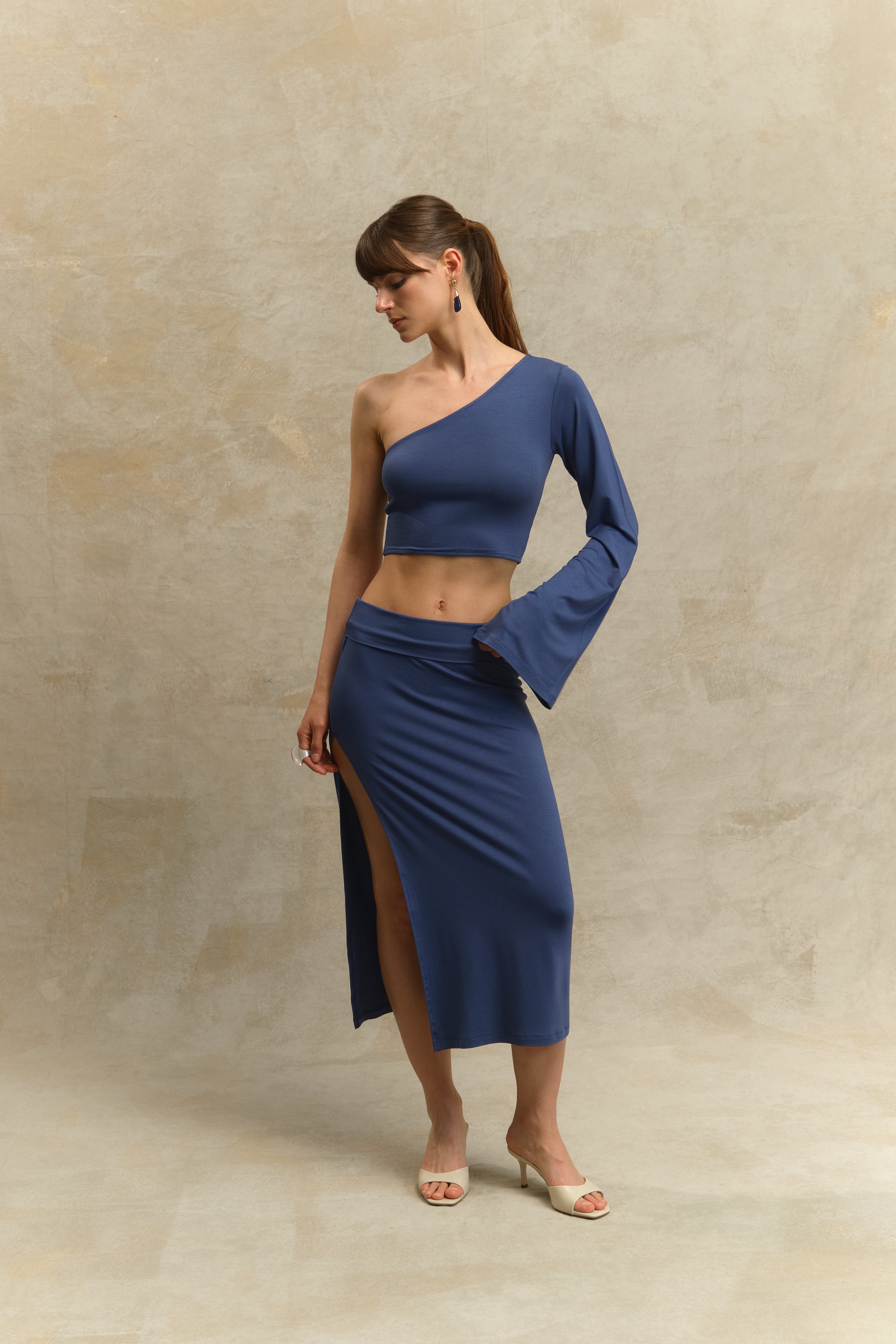 Elya Tek Kollu Crop Top
