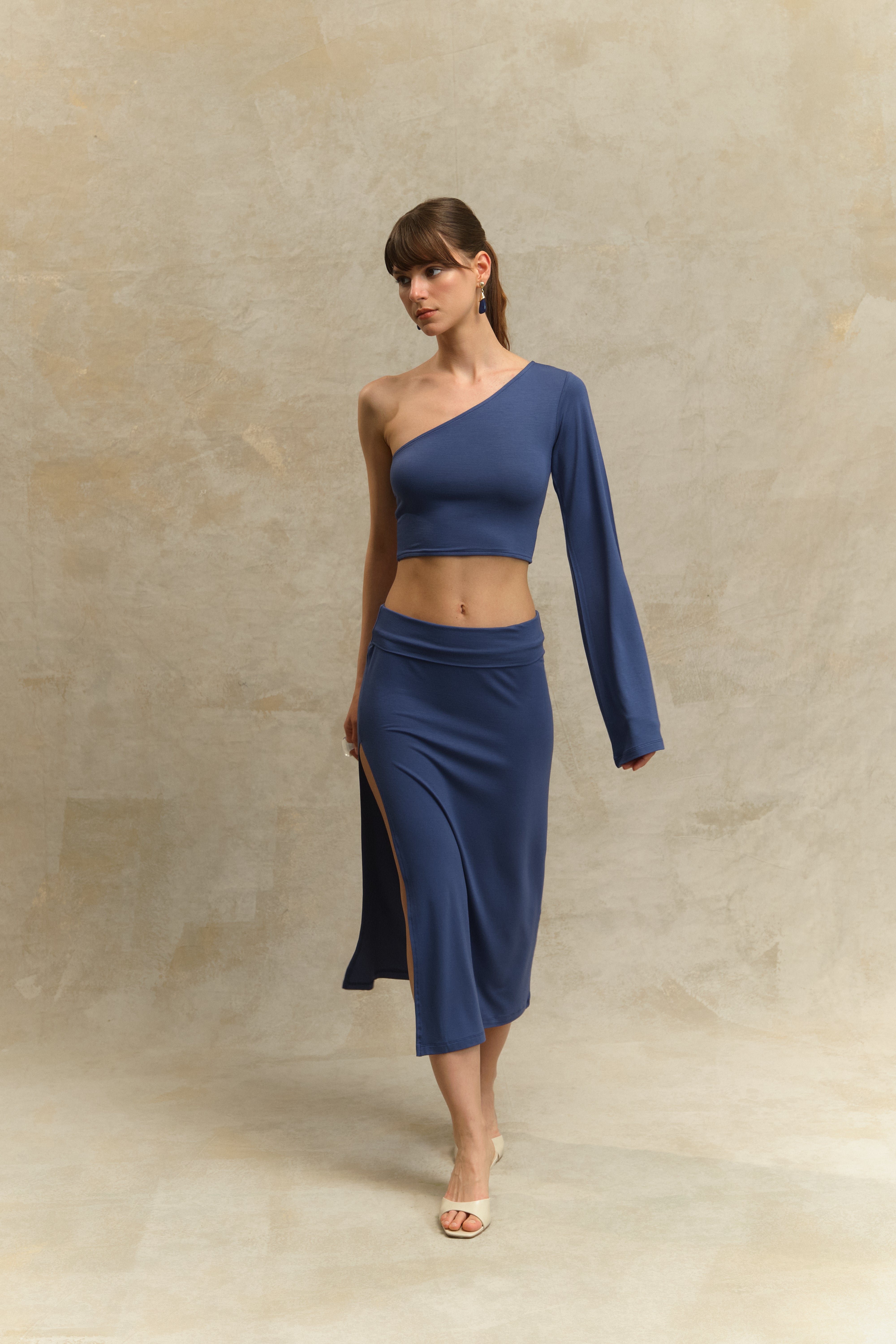 Elya Tek Kollu Crop Top