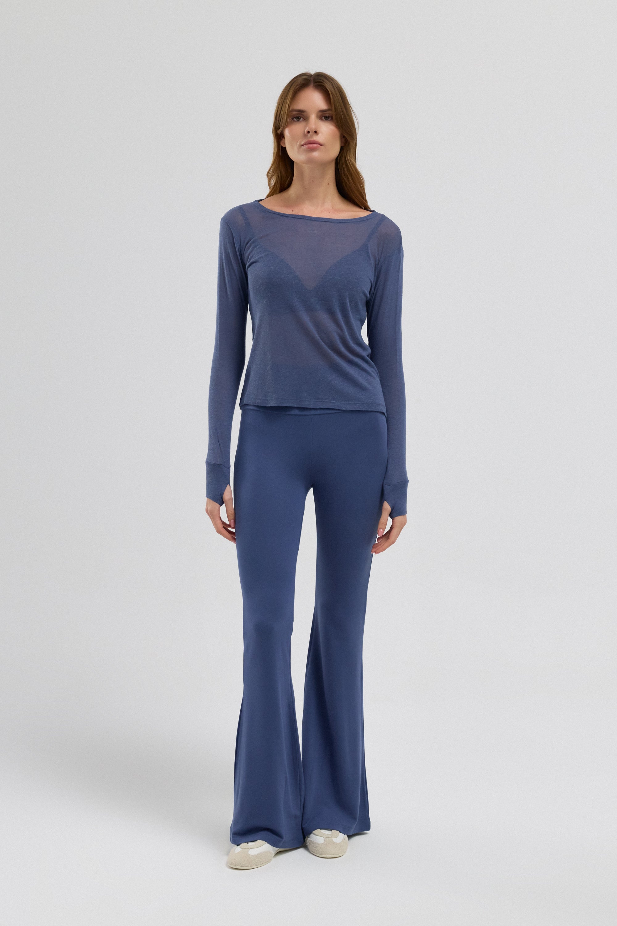 Mula Keten Karışımlı Transparan Top