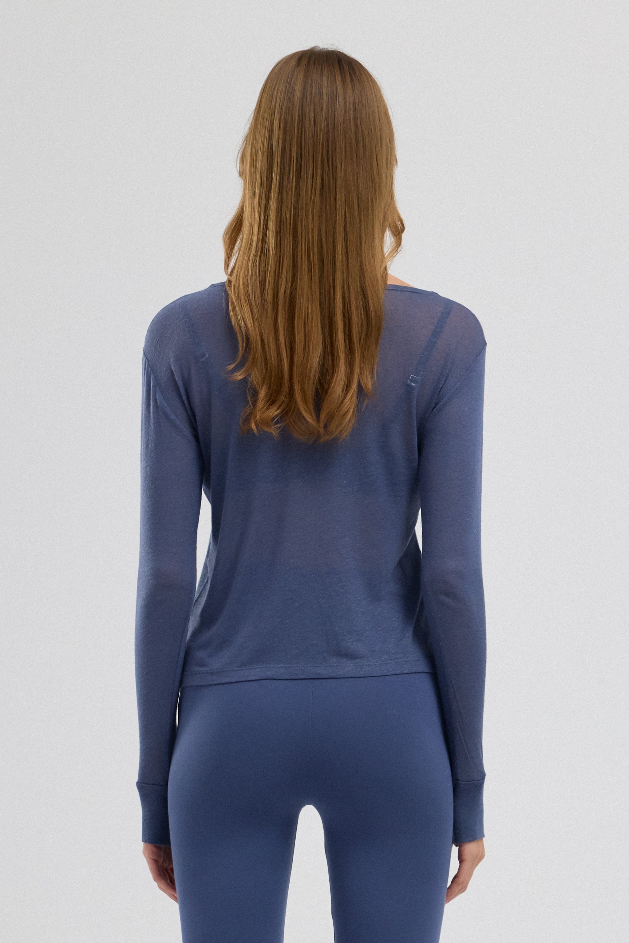 Mula Keten Karışımlı Transparan Top